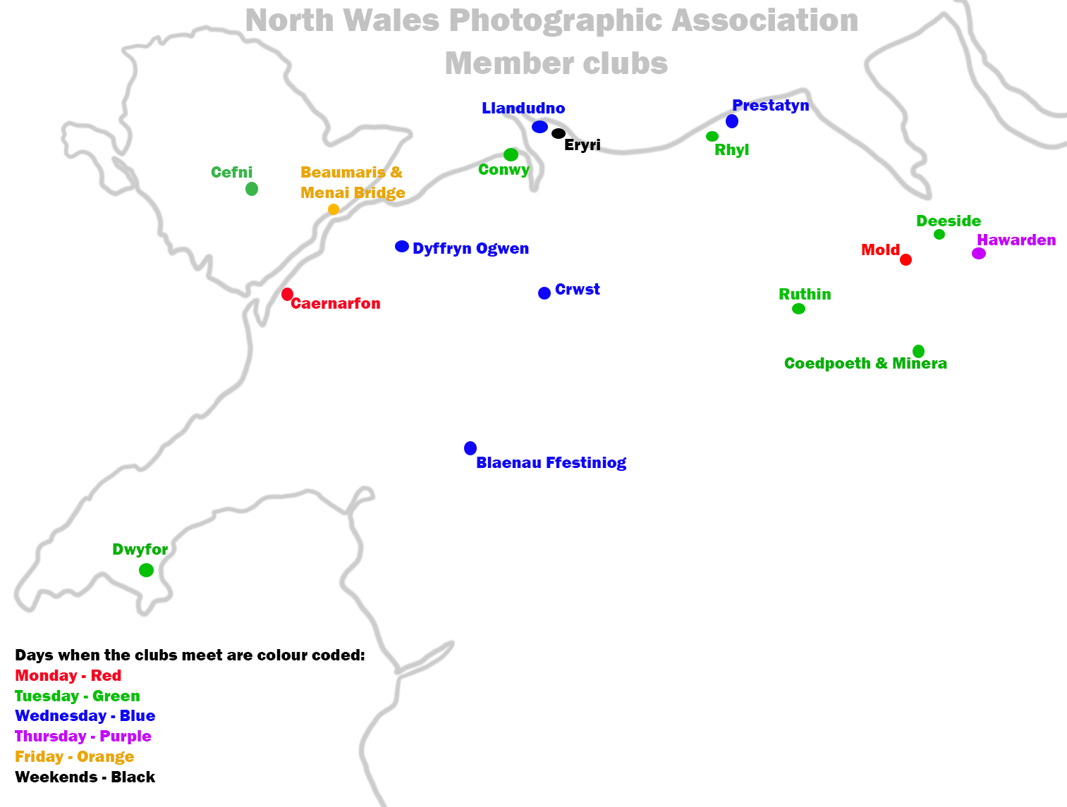 NWPA Map of Member clubs 